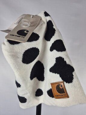 NWT Carhartt WIP Madison Logo Cap Cow Print White Black One Size